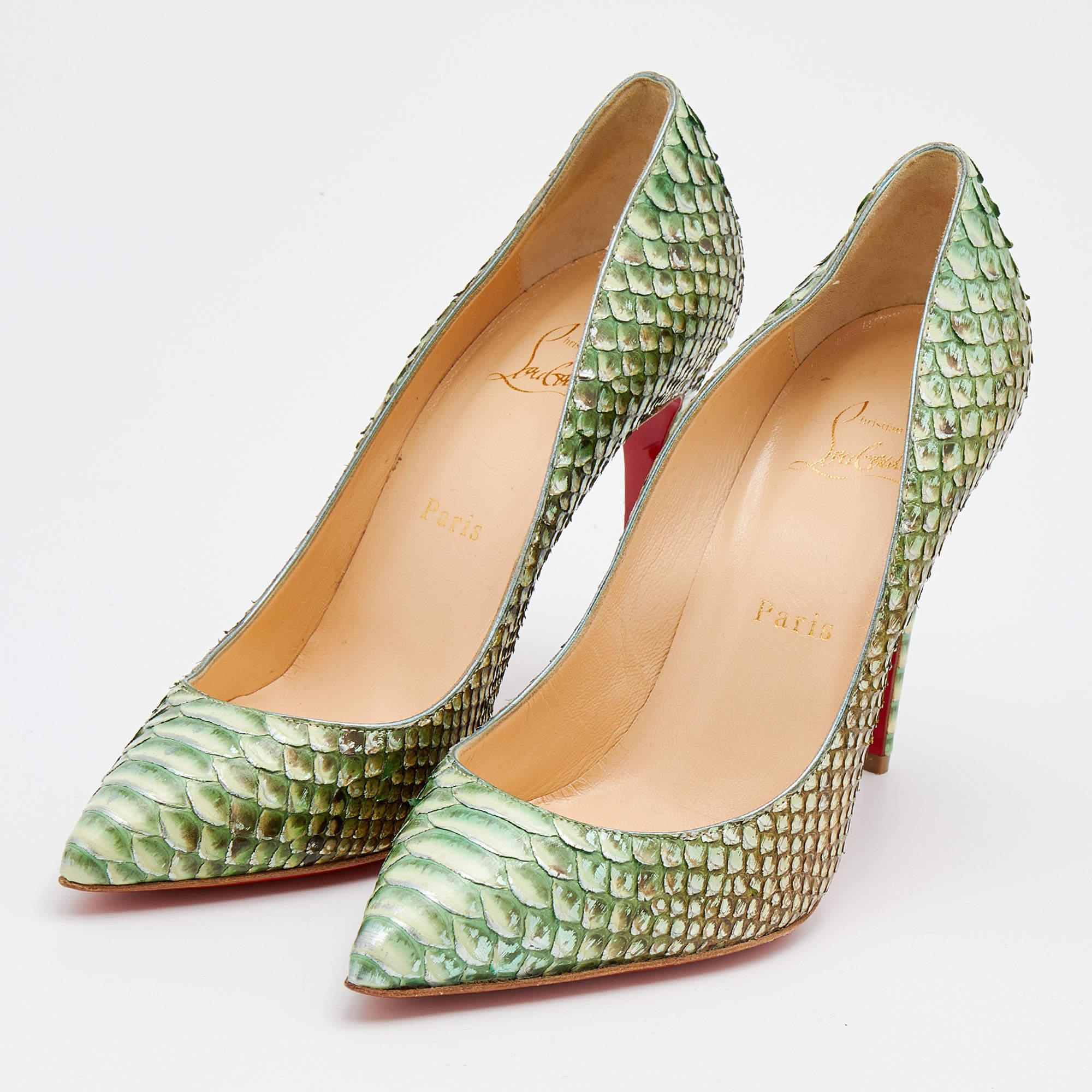 Women's Christian Louboutin Multicolor Python So Kate Pointed Toe Pumps Size 39