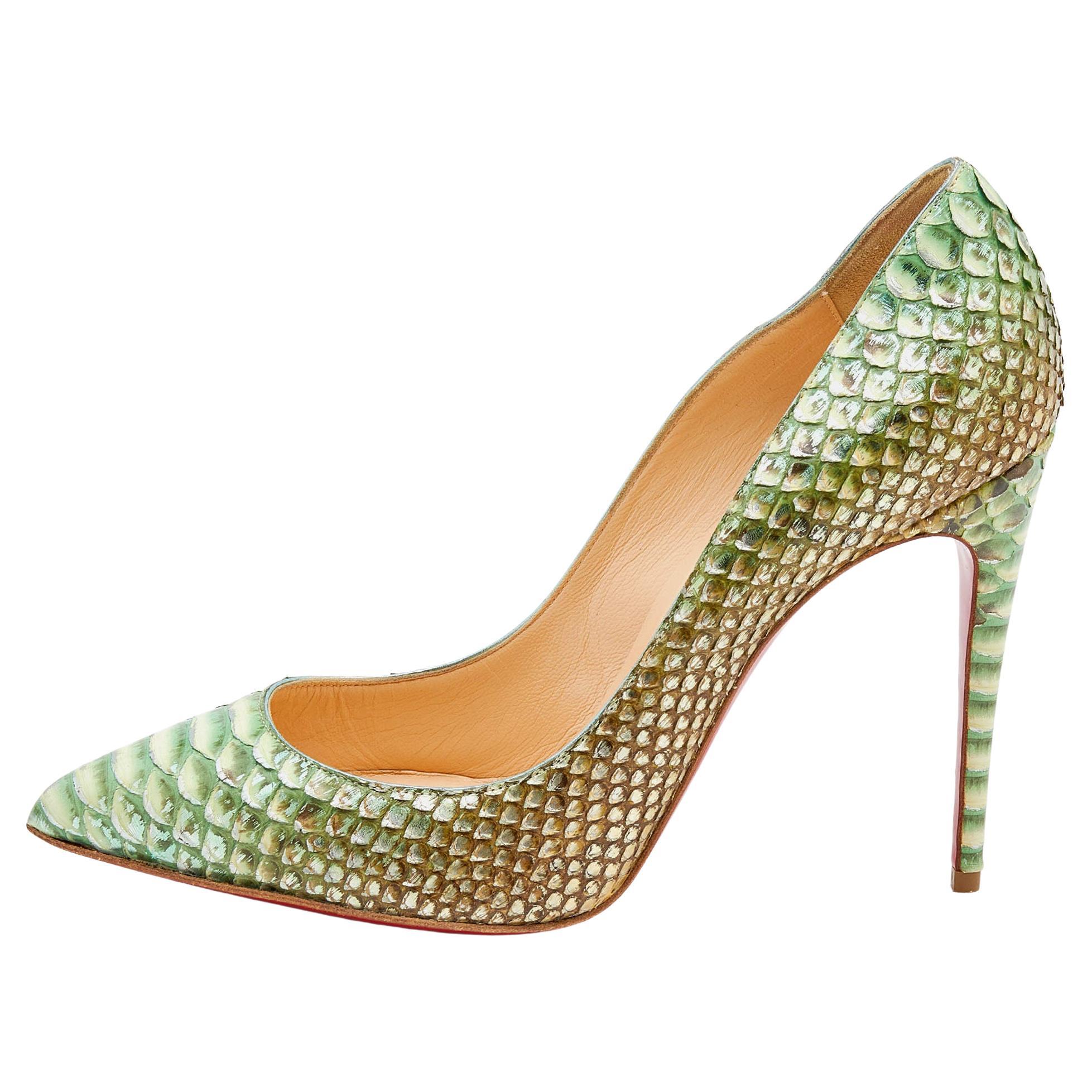 Christian Louboutin Multicolor Python So Kate Pointed Toe Pumps Size 39