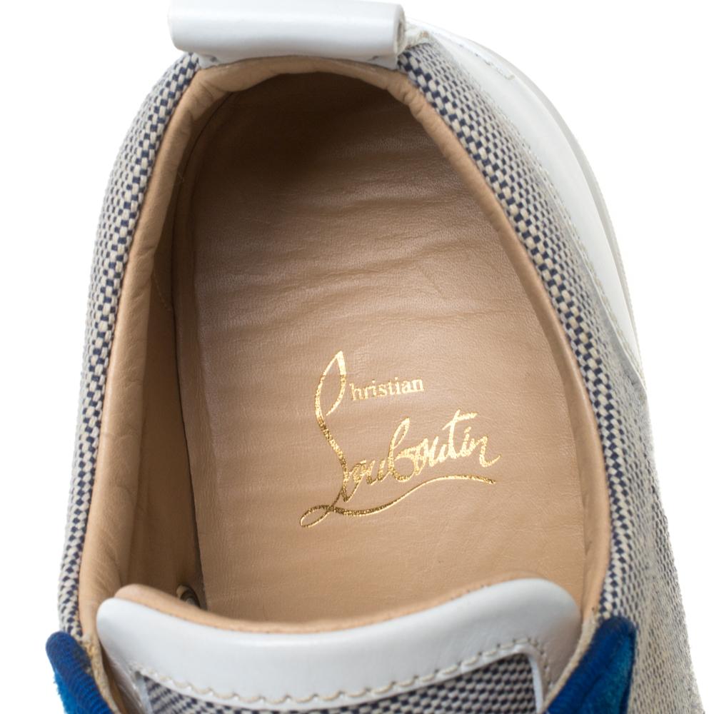 Christian Louboutin Multicolor Rantulow Canvas & Leather Sneakers Size 40 In Good Condition In Dubai, Al Qouz 2