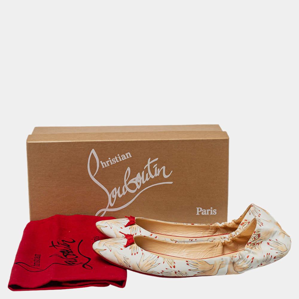 Christian Louboutin Multicolor Satin Air Beauty Scrunch Ballet Flats Size 39 For Sale 3