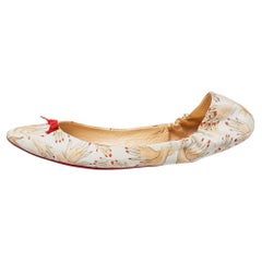 Christian Louboutin Mehrfarbige Satin Air Beauty Scrunch Ballettschuhe Größe 39