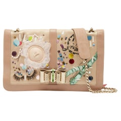 Christian Louboutin Multicolor Satin Leather Sweet Charity Make Up Clutch Bag