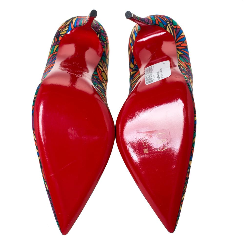 Christian Louboutin Multicolor Satin So Kate Pointed Toe Pumps Size 38 2