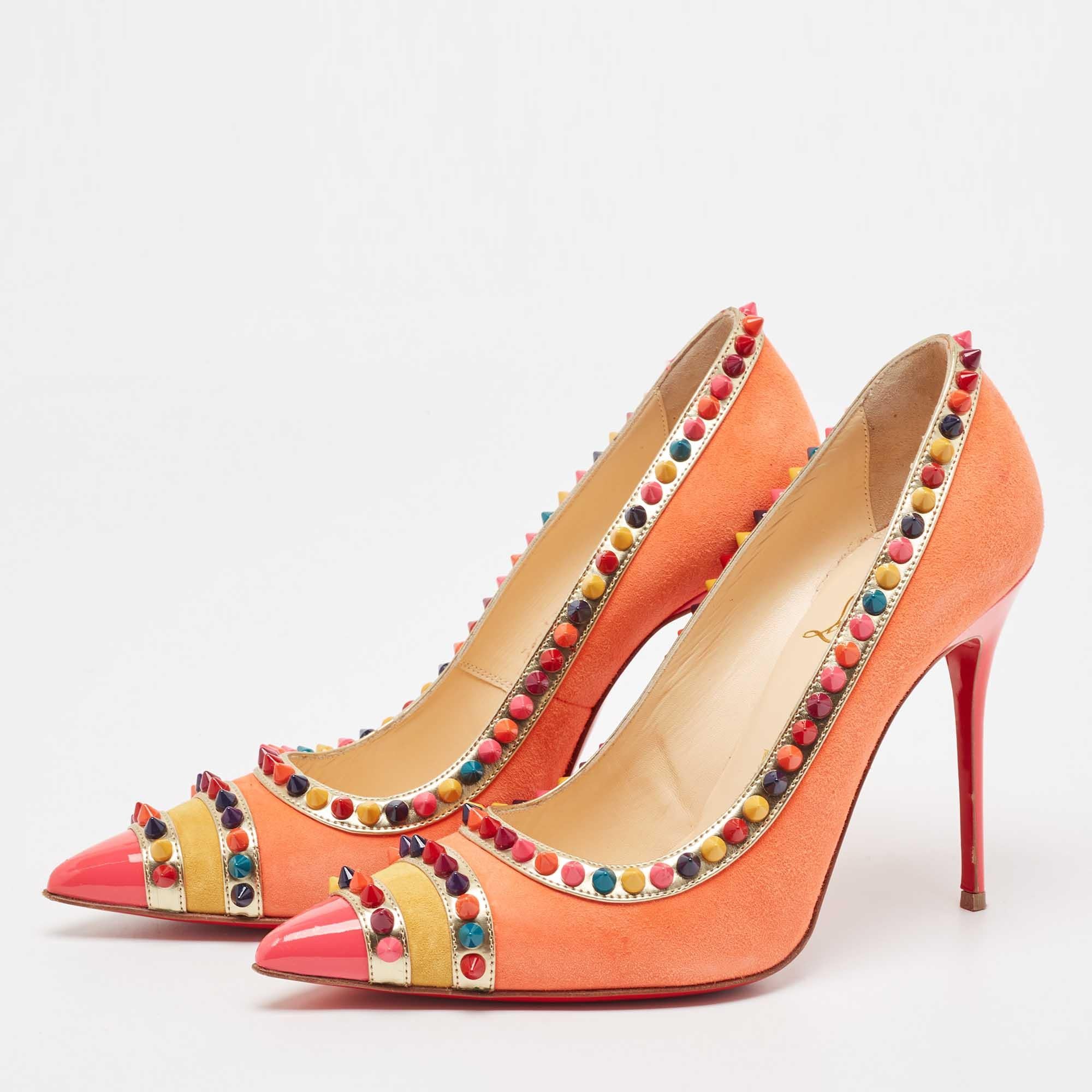 Christian Louboutin Multicolor Suede and Leather Malabar Hill Pumps Size 39 1