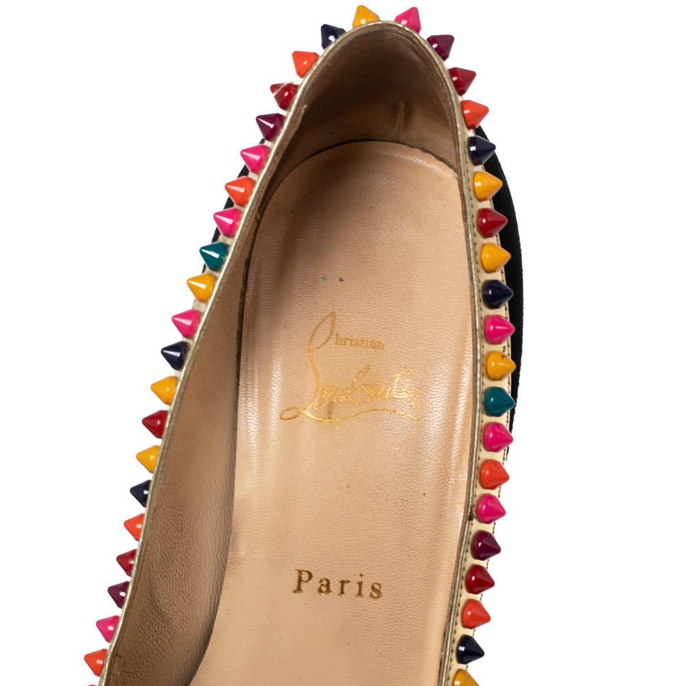 Christian Louboutin Multicolor Suede and Patent Leather Hill Pumps Size 39.5 2