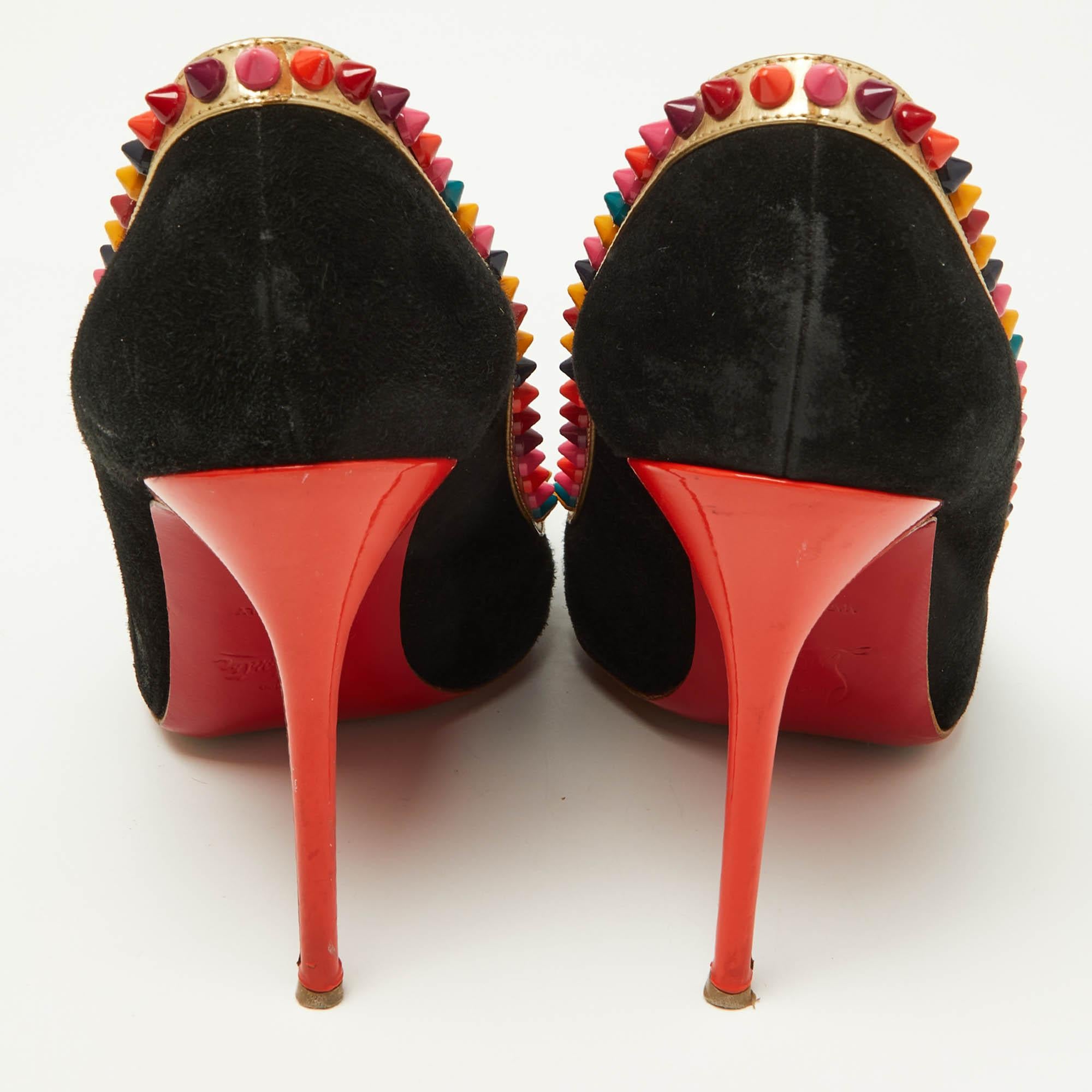 Christian Louboutin Mehrfarbiger Malabar Hill Spike aus Wildleder und Leder, Malabar  Pumps Größe 38 Damen im Angebot