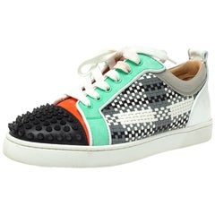 Christian Louboutin Multicolor Suede Louis Junior Spikes Orlato Sneakers Size 40