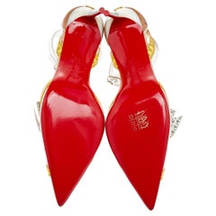 Christian Louboutin Multicolor Tape Trimmed PVC Metri Pumps Size 38