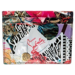 Christian Louboutin Multicolor Trash Print Kios Spiked Card Holder