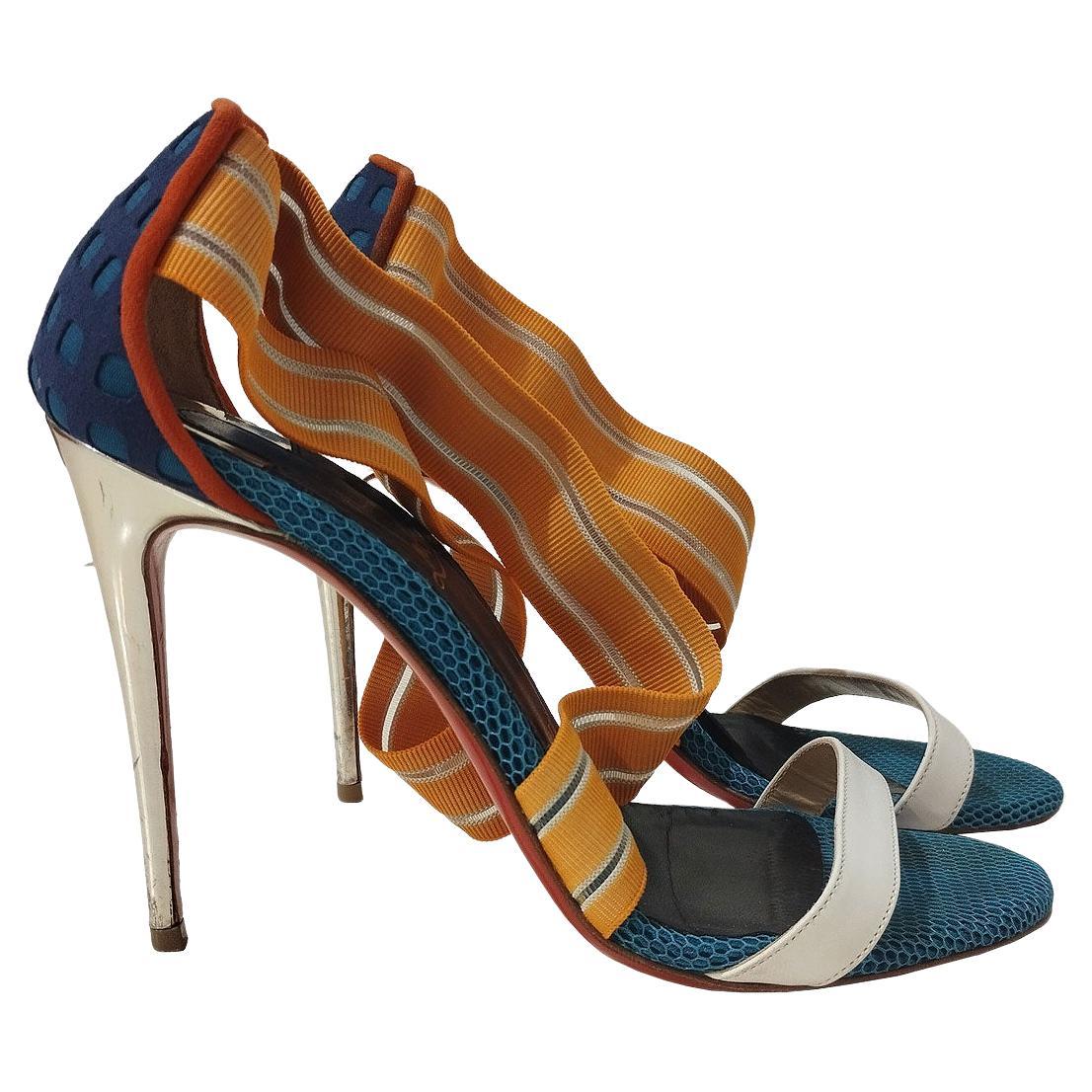 Christian Louboutin Multicolored Sandals IT 37, 5 For Sale
