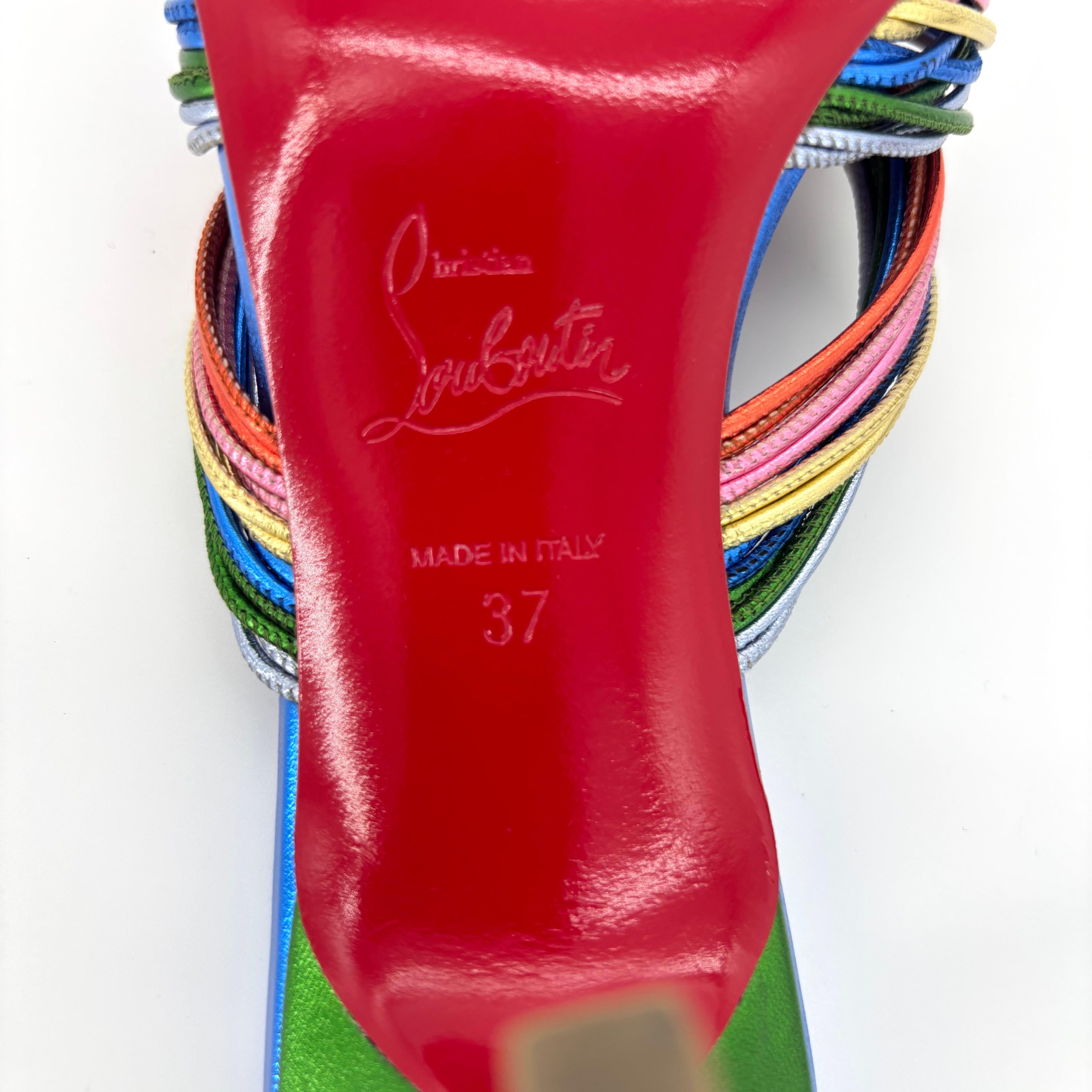 Christian Louboutin Multitaski 70 Coriandoli Tacco Gattino Mules 37 Sandali in vendita 2