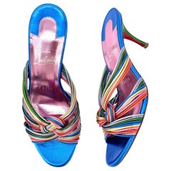 Christian Louboutin Multitaski 70 Coriandoli Tacco Gattino Mules 37 Sandali