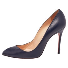 Christian Louboutin Navy Blue Leather Corneille Pumps Size 36