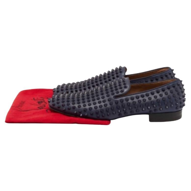 Christian Louboutin - Chaussures de smoking à pointes en cuir bleu marine, taille 40 en vente 4