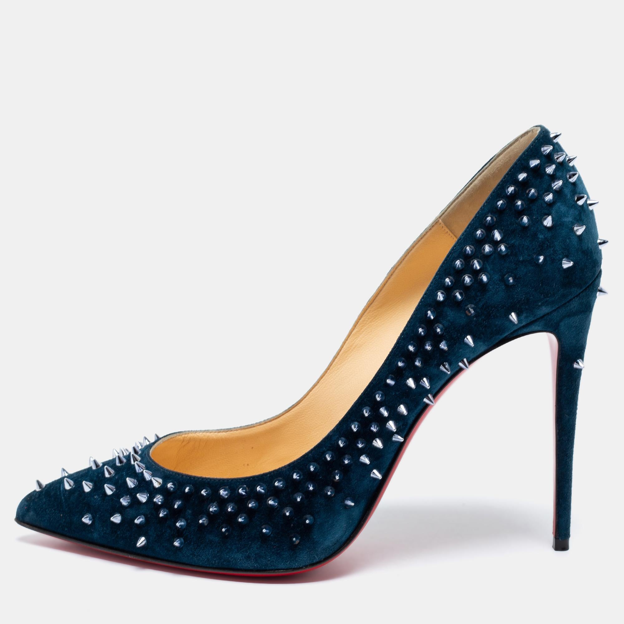 Christian louboutin hotsell navy heels