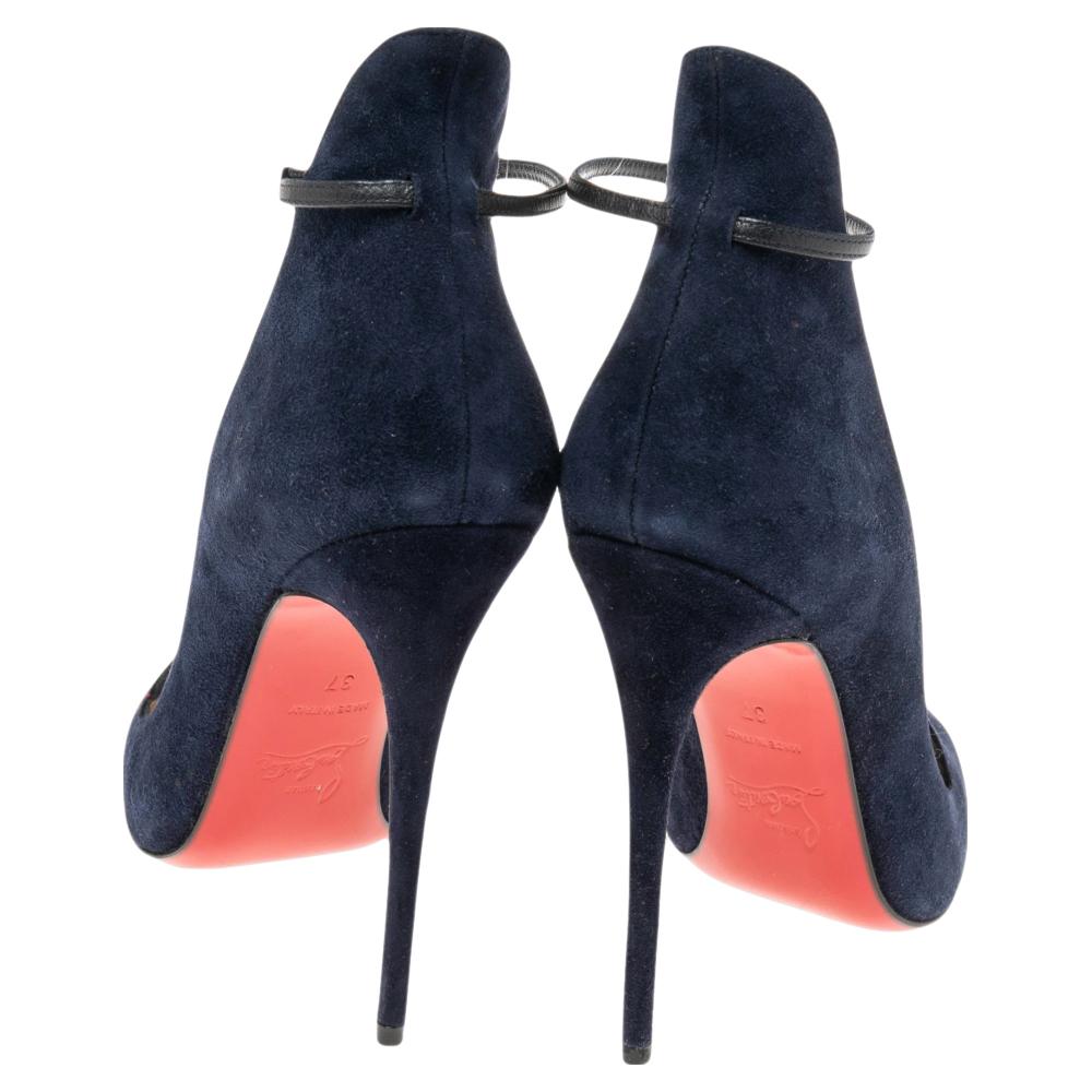 navy blue suede bootie