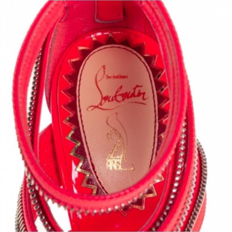 De las mujeres Christian Louboutin Botines sin cremallera de tela y piel rosa neón Talla 36.5 en venta