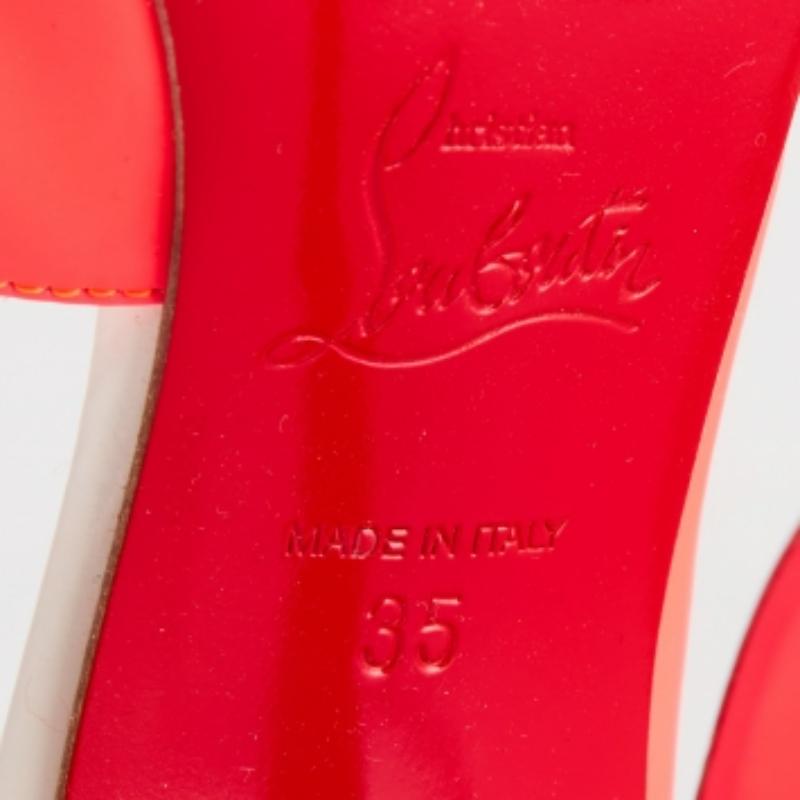 Christian Louboutin Neon Pink Leather Dalida D'orsay Pumps Size 35 en venta 3