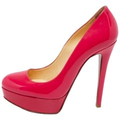 Christian Louboutin Neon Pink Patent Leather Bianca Pumps Size 36
