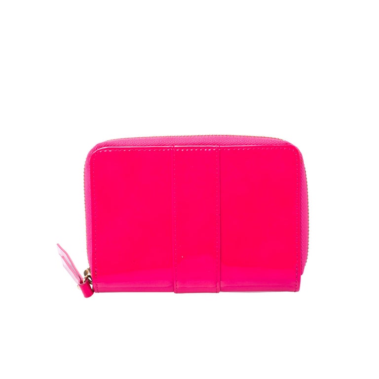 Christian Louboutin Neon Pink Patent Leather Sweet Charity Wallet For Sale at 1stdibs