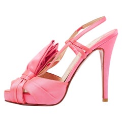 Christian Louboutin Neon Pink Satin Pour Monseiur Sandals Size 37