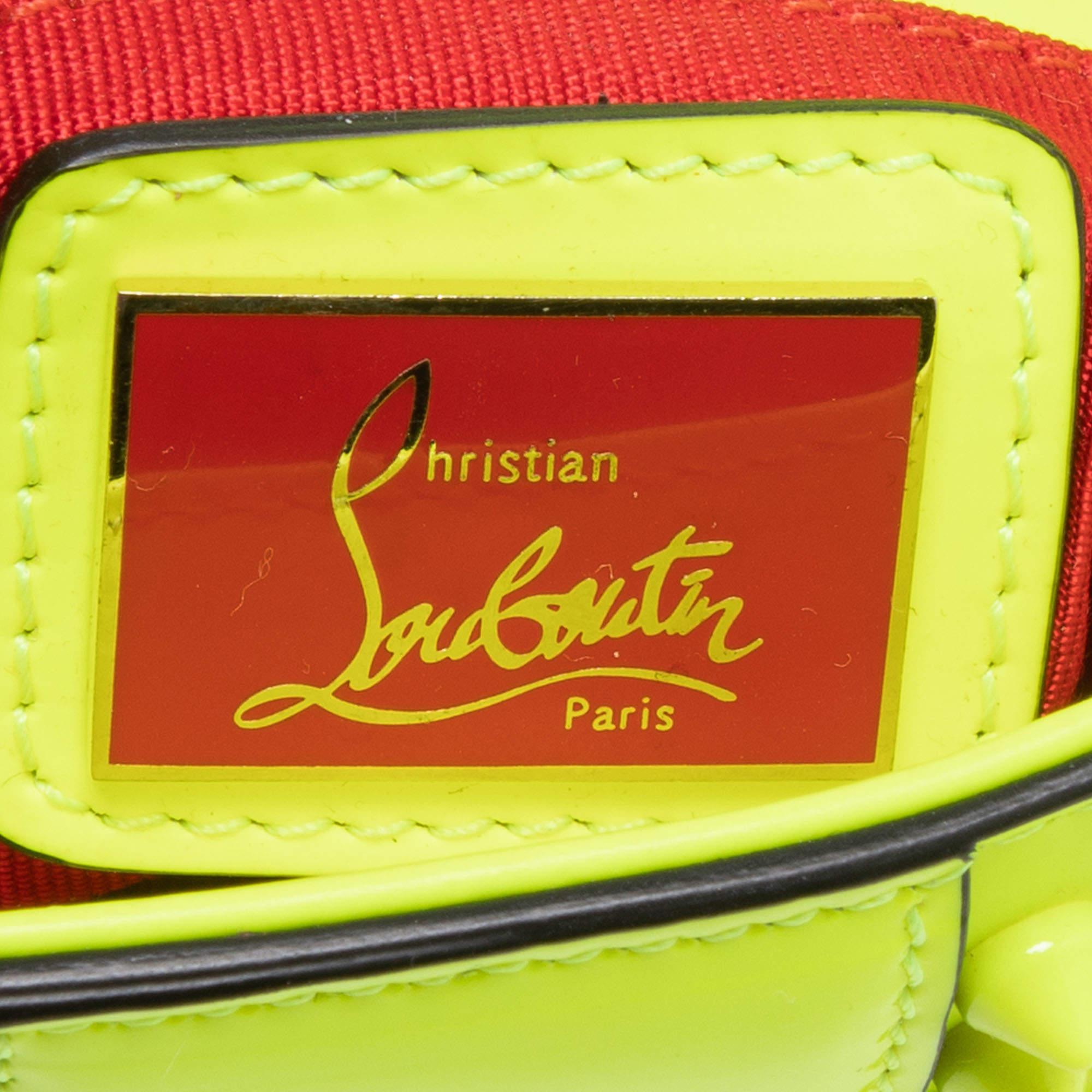 Christian Louboutin Neon Yellow Leather Mini Spiked Sweet Charity Crossbody Bag 5