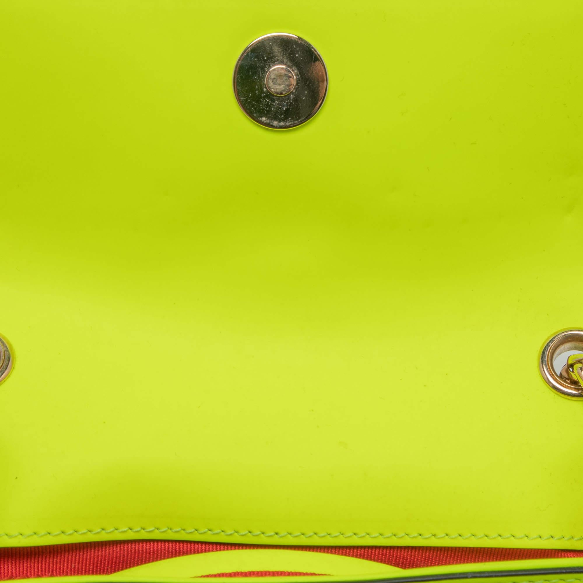 Christian Louboutin Neon Yellow Leather Mini Spiked Sweet Charity Crossbody Bag 6