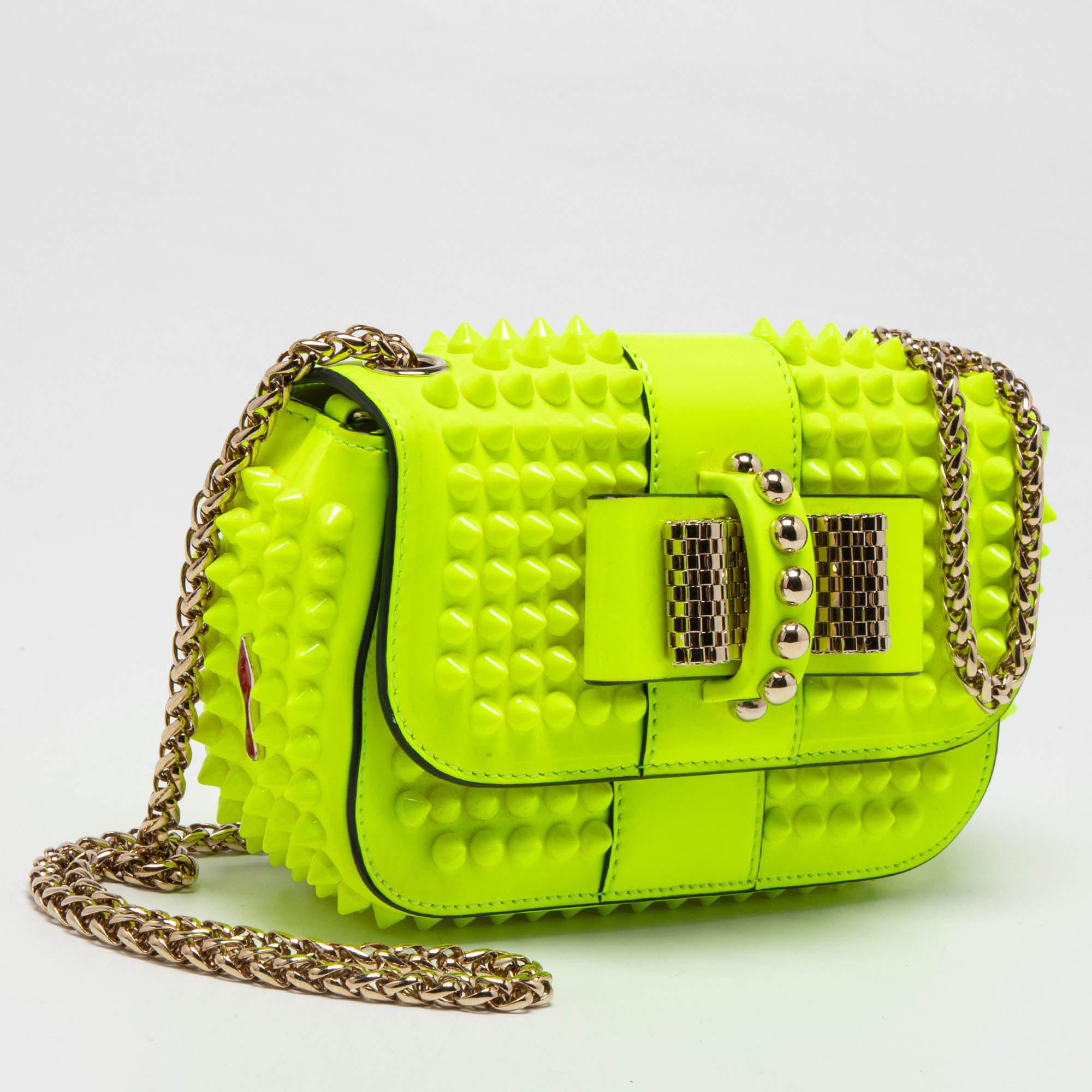 christian louboutin neon bag