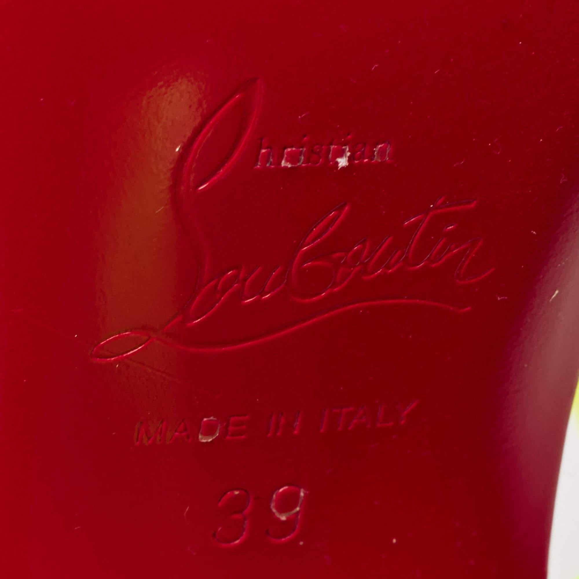 Christian Louboutin Neon Yellow PVC Ovida Slide Sandals Size 39 1