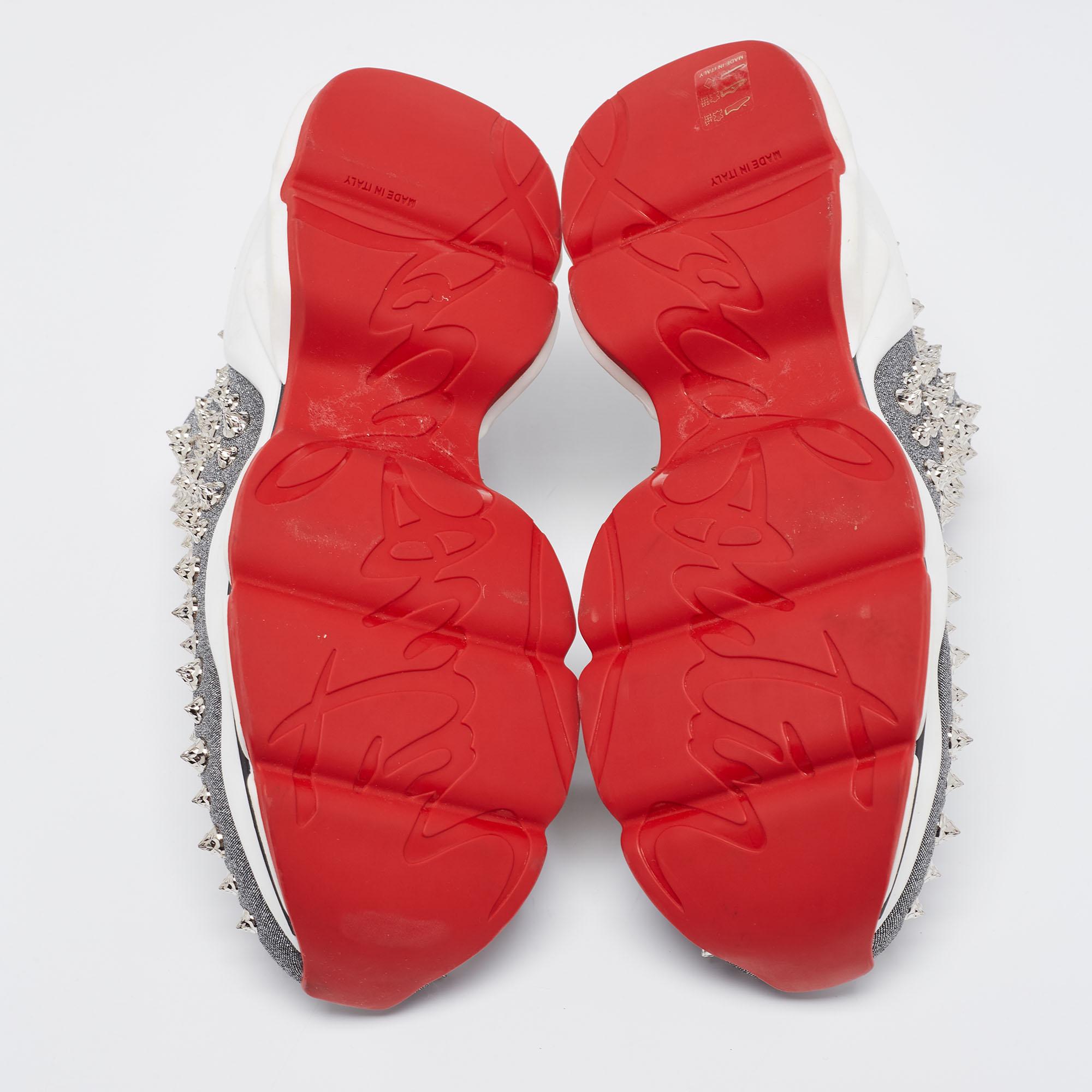 Christian Louboutin Neoprene Spike Sock Platform Slip On Sneakers Size 37.5 In New Condition In Dubai, Al Qouz 2