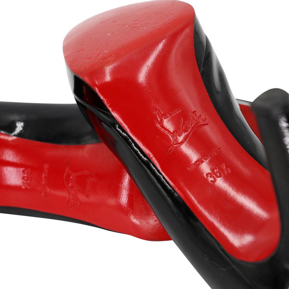 Christian Louboutin Nero Round Toe Patent Leather Bianca Pumps CL-0818P-0001 For Sale 4