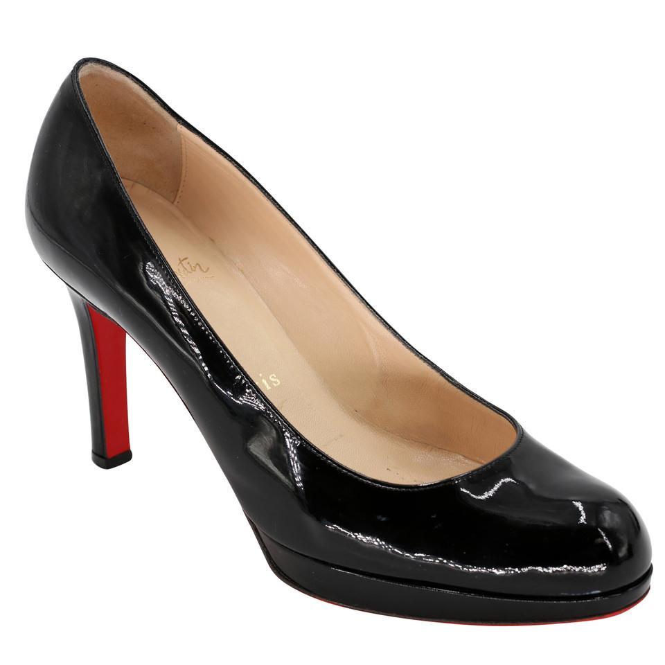 Black patent leather pumps round toe hot sale