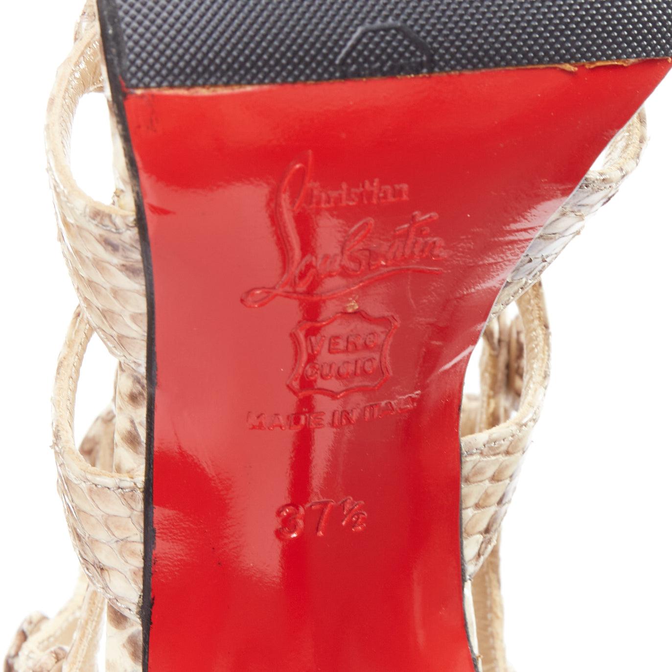 CHRISTIAN LOUBOUTIN Neuron 100 scaled leather cage gladiator sandals EU37.5 For Sale 5