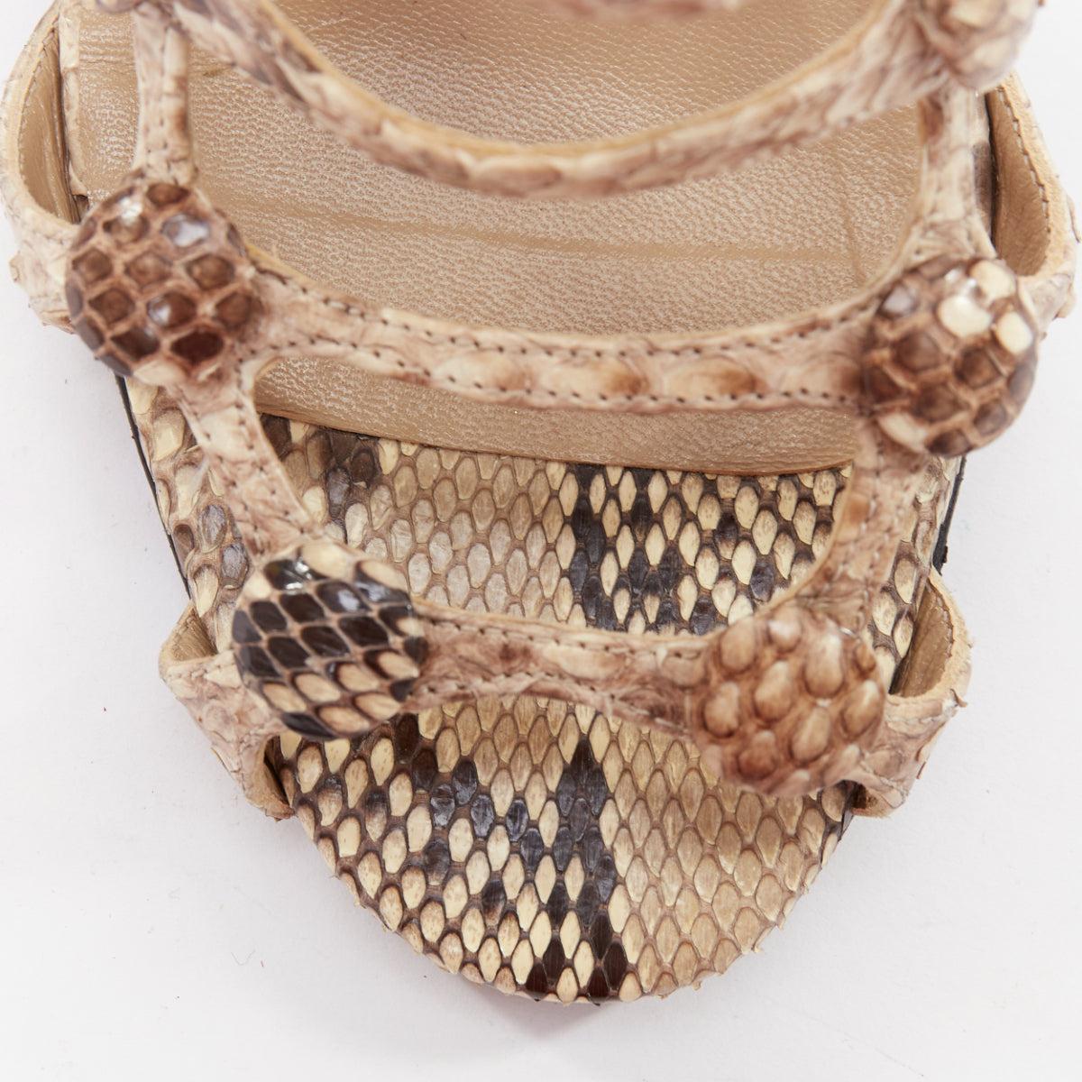 CHRISTIAN LOUBOUTIN Neuron 100 scaled leather cage gladiator sandals EU37.5 For Sale 1