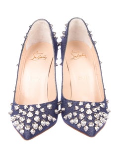 Christian Louboutin NEW Blue Jean Rhinestone Evening Pumps Heels in Box