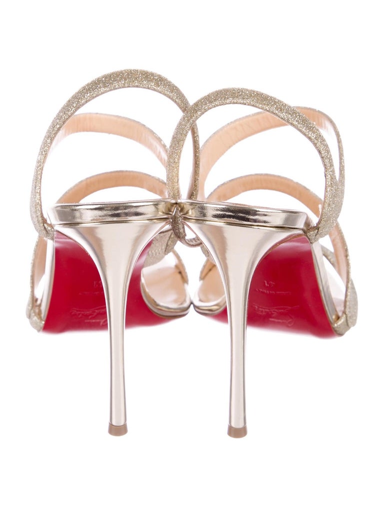 glitter gold strappy heels