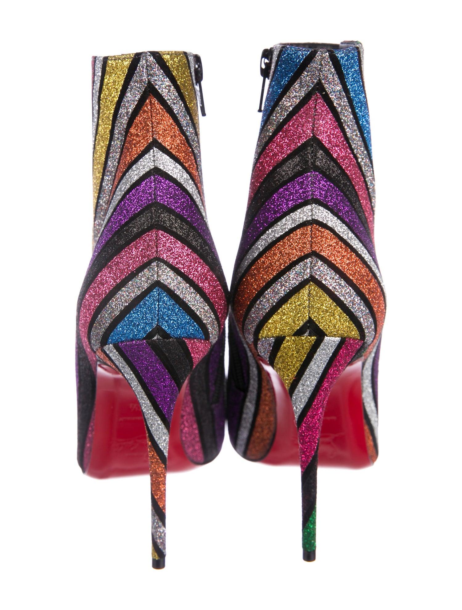 multicolor ankle boots