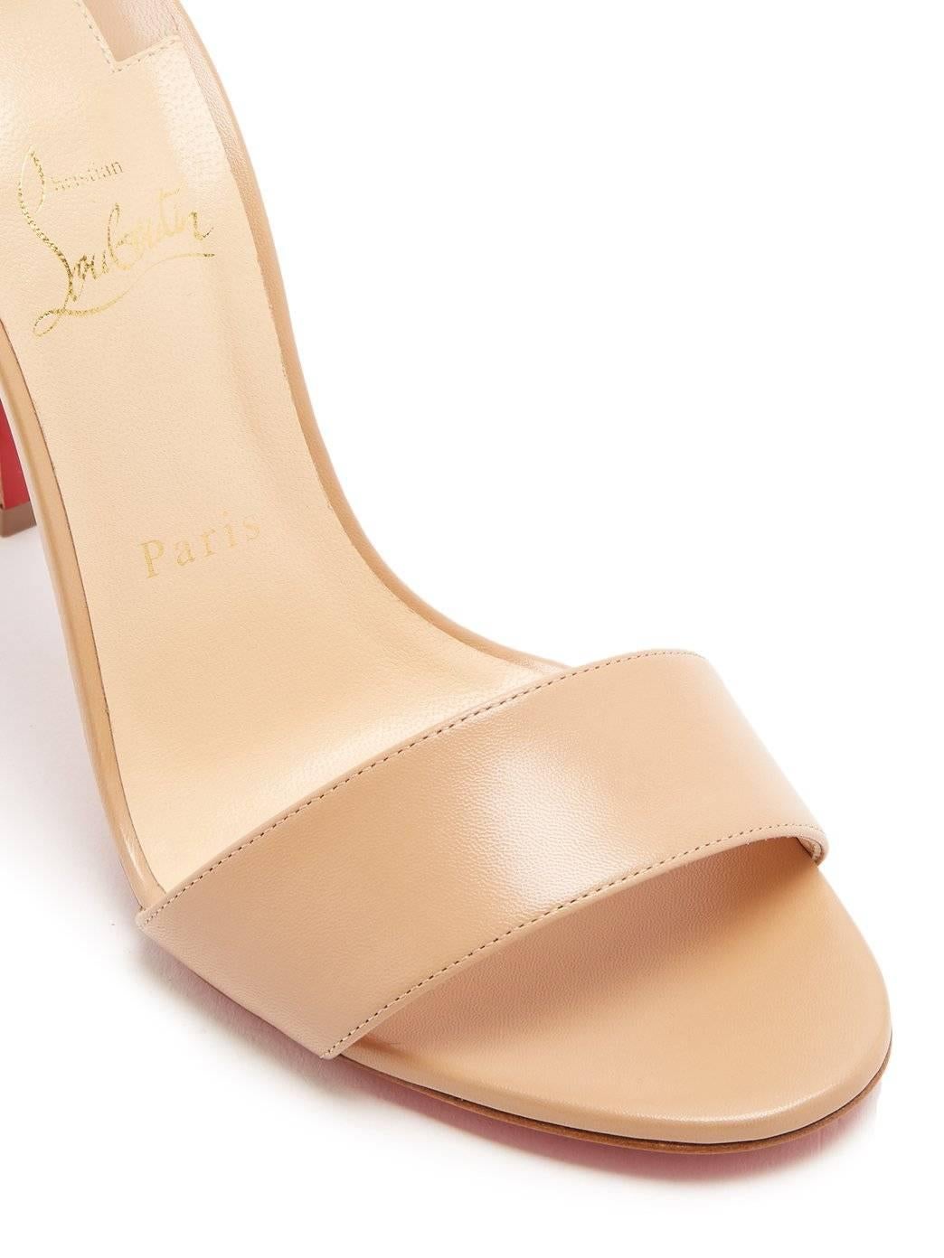 Christian Louboutin New Nude Leather Buckle Evening Sandals Heels  In New Condition In Chicago, IL