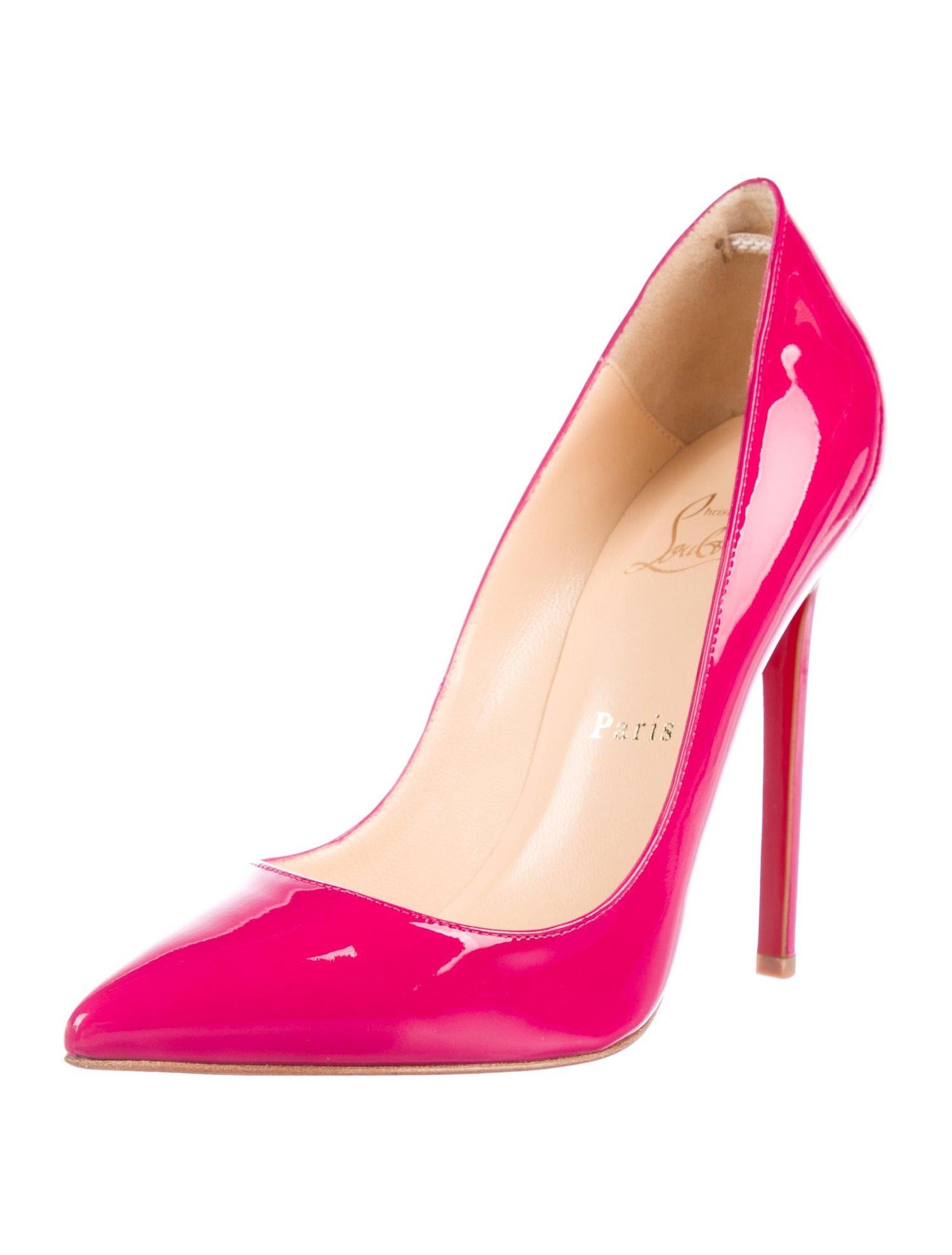 Women's Christian Louboutin NEW Pigalle 120 Pink Patent Evening Heels Pumps in Box