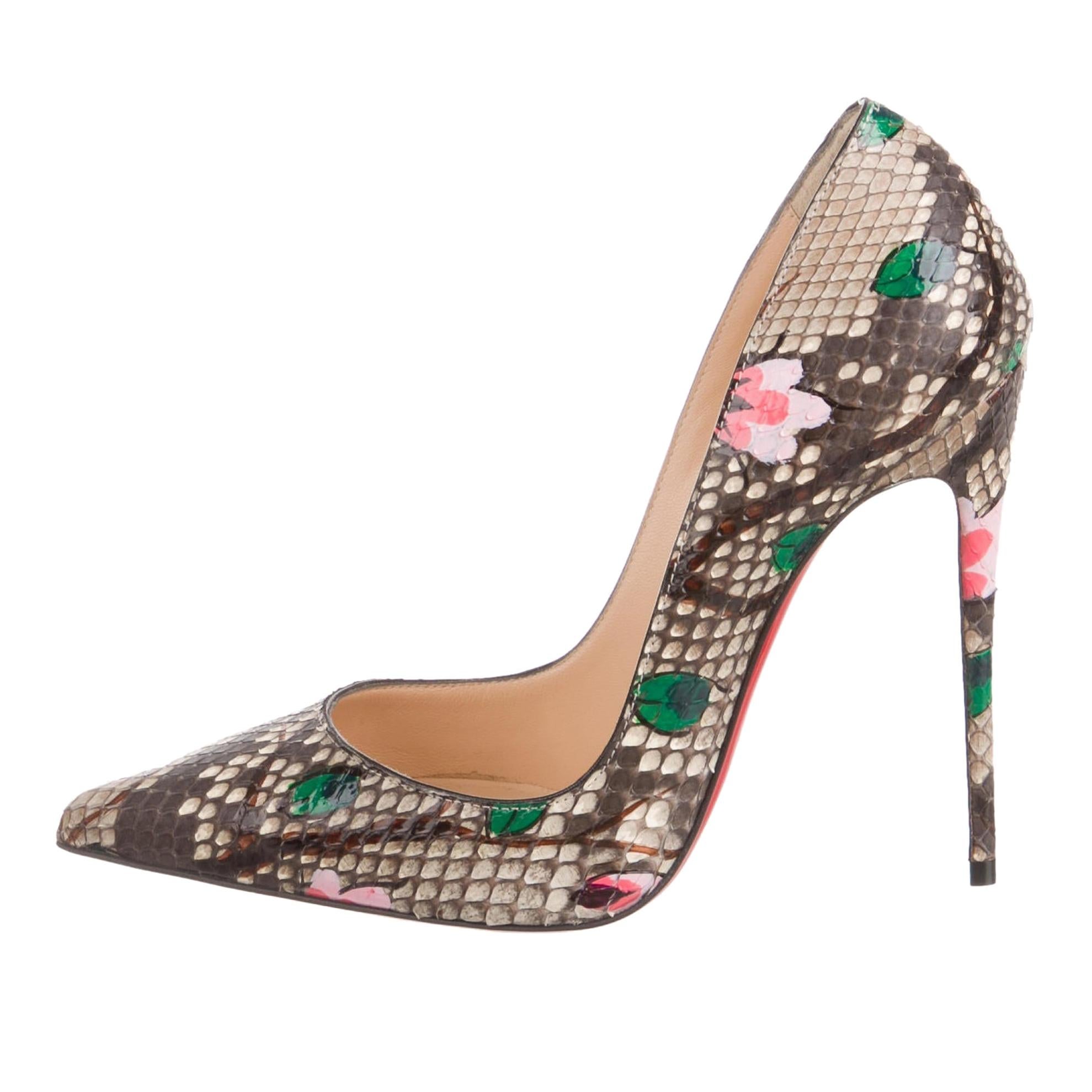 nude floral heels