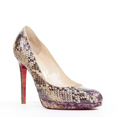 CHRISTIAN LOUBOUTIN New Simple Pump 120 Python pollock platform heels EU37.5