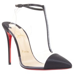 CHRISTIAN LOUBOUTIN Nosy Strass 100 Crepe Satin baguette crystal pumps EU37.5