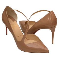 Christian Louboutin Nude Jumping Patent Leather Heels Pumps