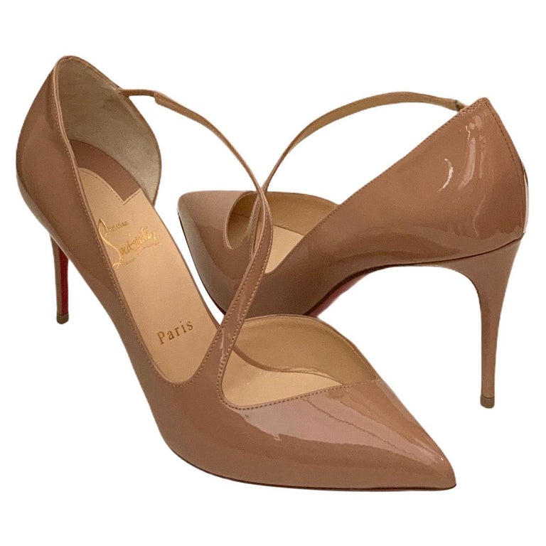 Christian Louboutin Nude Jumping Leather Heels Pumps For Sale at 1stDibs