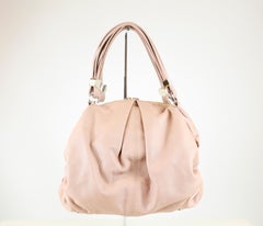 Christian Louboutin Nude Leather Shoulder Bag with Gold & Lucite Hardware
