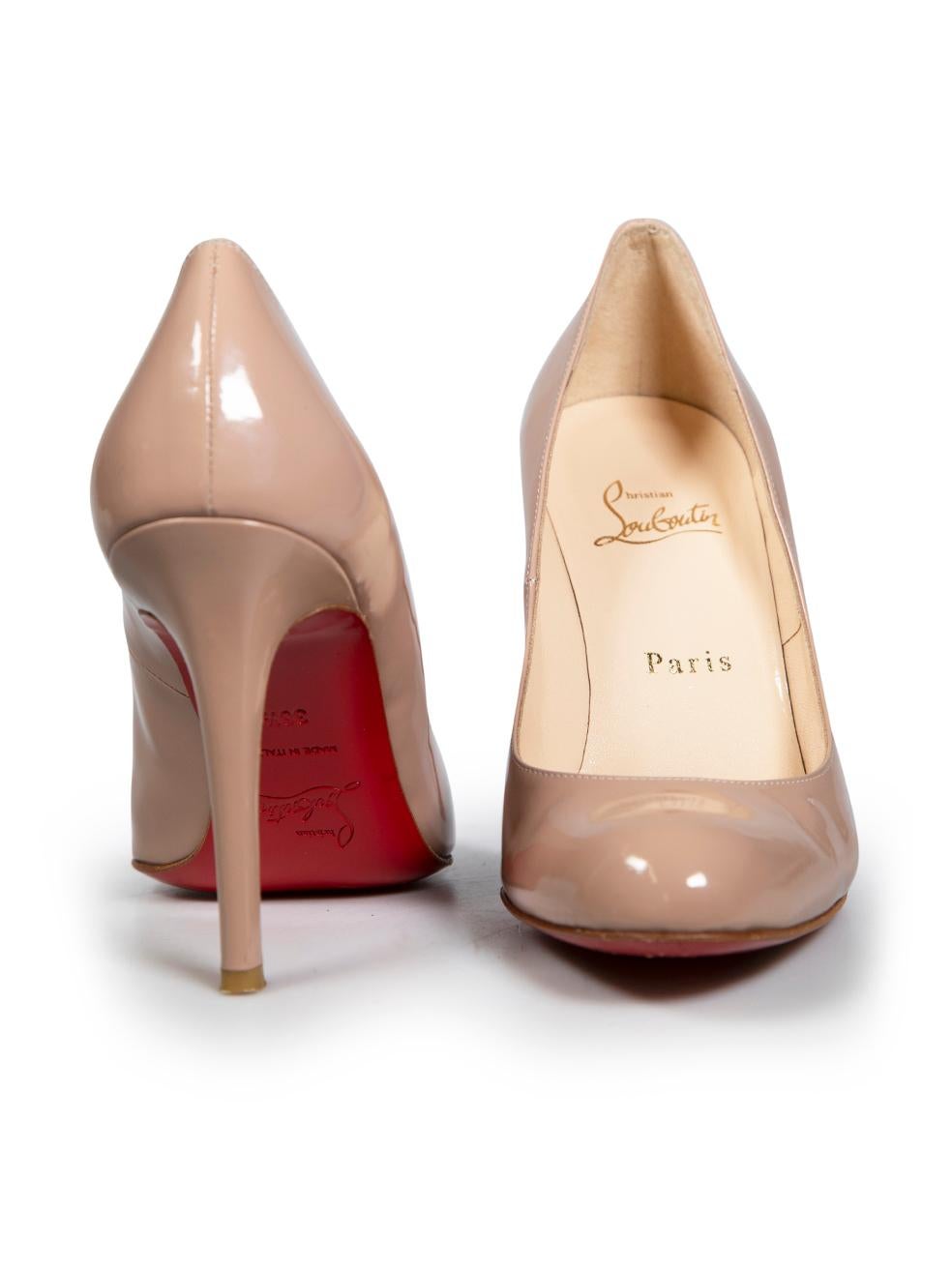 Christian Louboutin Nude Patent Fifi Pumps Size IT 36.5 In Good Condition For Sale In London, GB