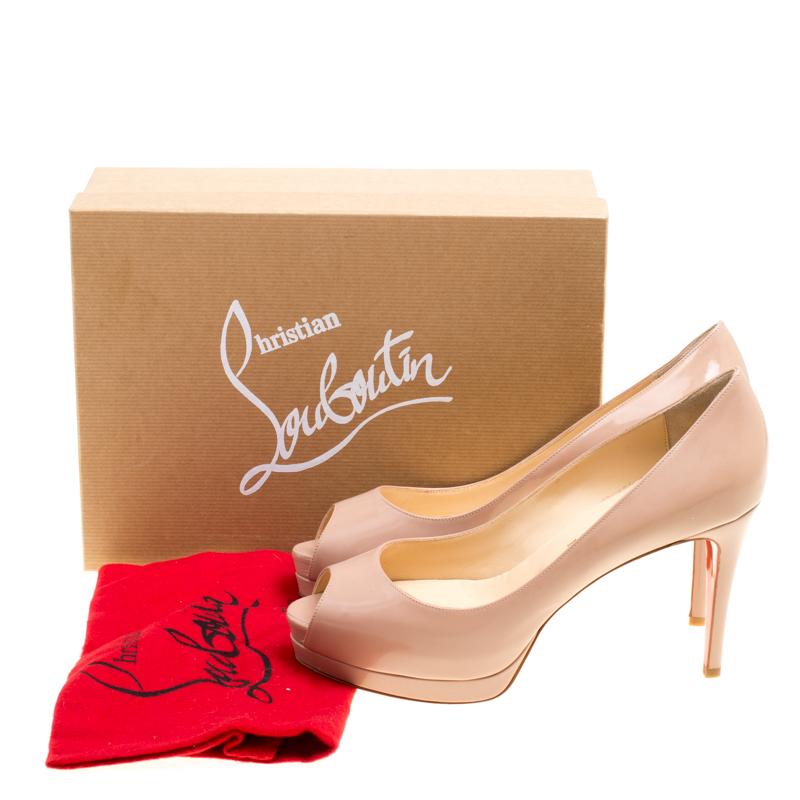 Christian Louboutin Nude Patent Leather Altadama Platform Pumps Size 40 3