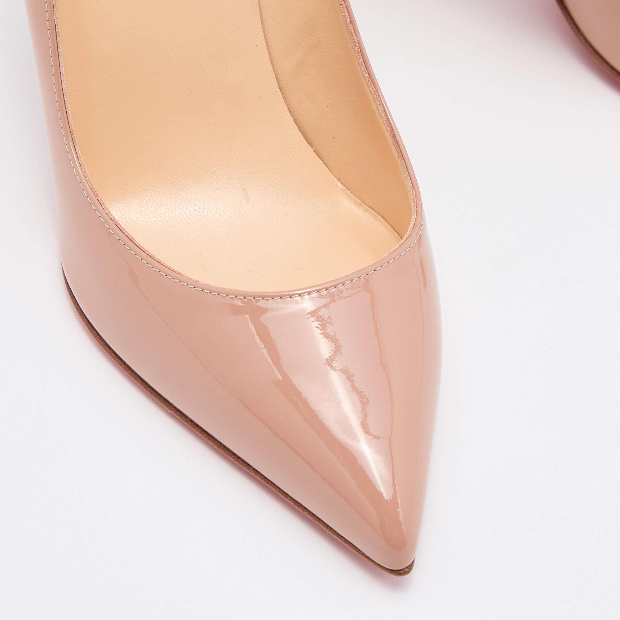 Christian Louboutin Nude Patent Leather Pigalle Pumps Size 39 2
