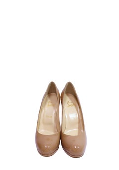 Christian Louboutin Nude Patent Leather Platform Pumps - EU 40