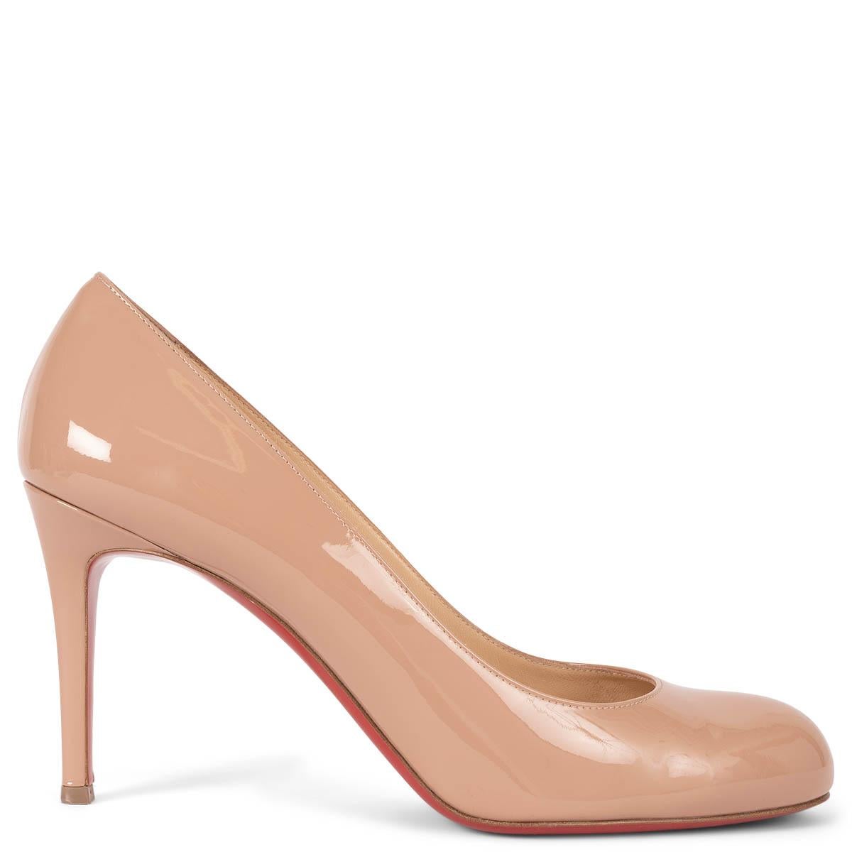 CHRISTIAN LOUBOUTIN nude patent leather SIMPLE PUMP 85 Pumps Shoes 40.5 fit 40 For Sale